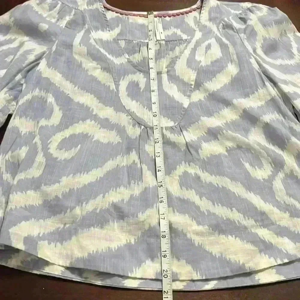 Anthropologie tops | Anthropologie Laverne kimono blue white blouse pullover - Picture 8 of 9